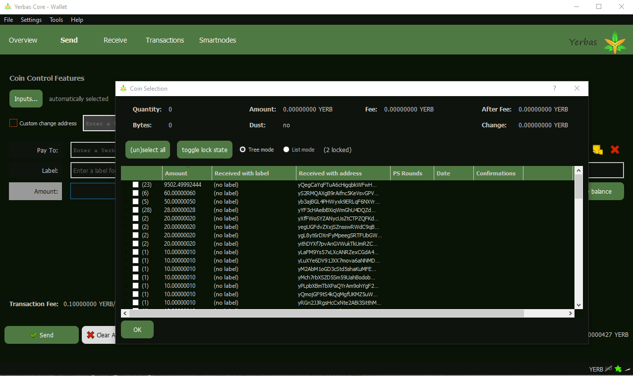 PrivateSend Coin Selection